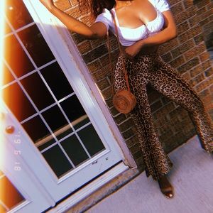 Cheetah print flare pants
